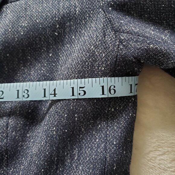 Banana Republic Blue Tweed Blazer Size 4 - Picture 9 of 13